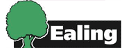The logo for ealing showcases their expertise in Commercial Cleaning and Exterior Cleaning.