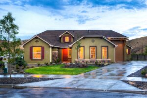 Clean Your Driveway, A home with a large front yard in need of exterior cleaning.