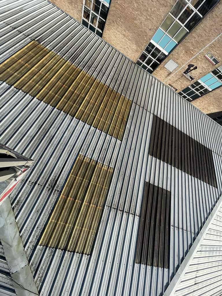 Warehouse rooflight cleaning