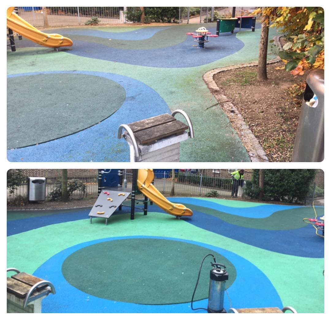 Wet Pour Rubber Play Area Cleaning