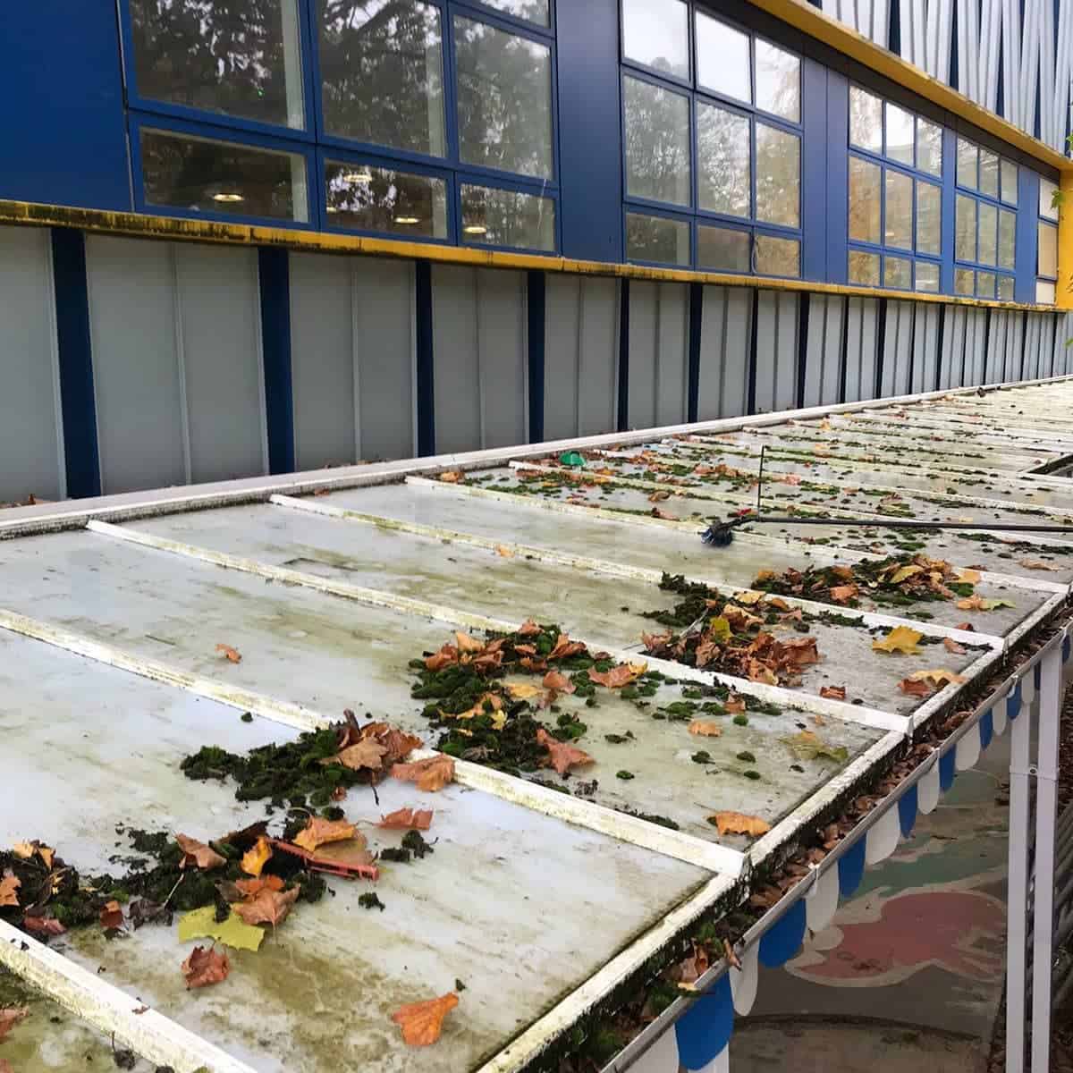 Before: roof canopy clean