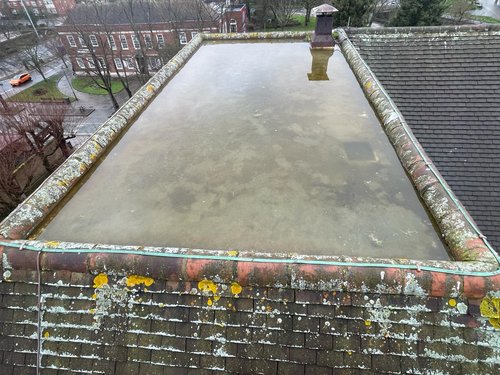 Gutter Clean, Flat roof flooded