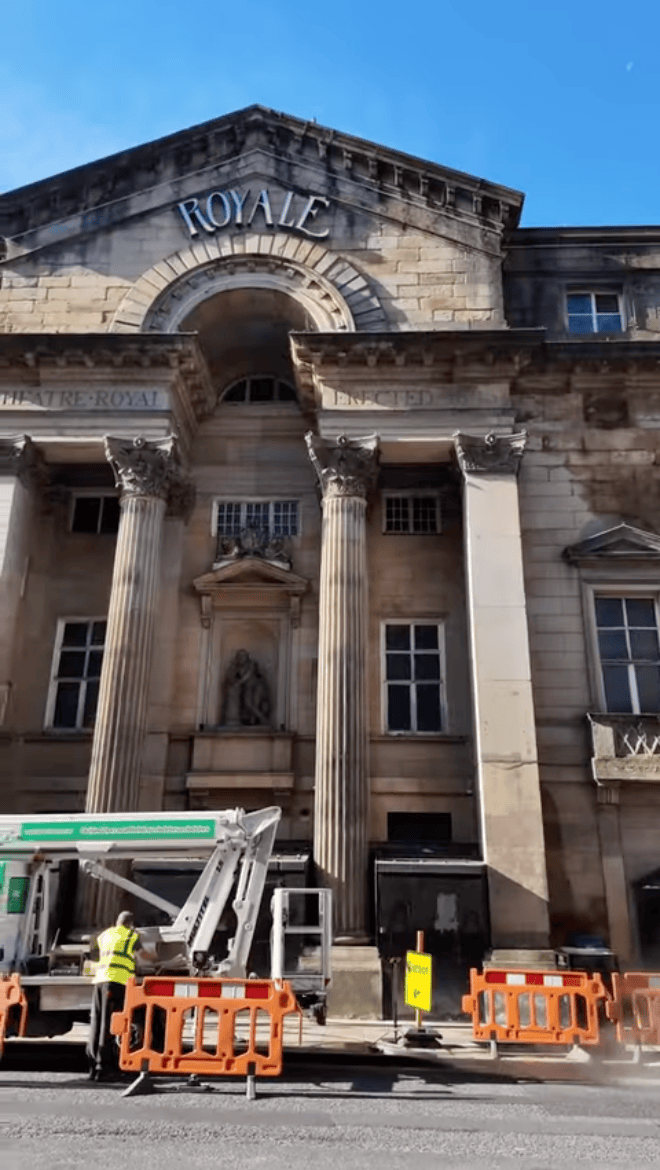 Stone restoration before — stained and weathered London stonework